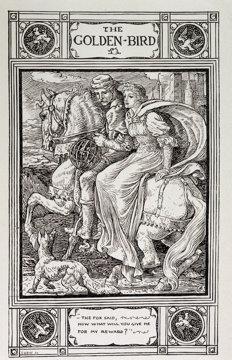 Kultainen lintu: Kotitaloustarinoita veljesten kokoelmasta: Grimm - Grimmin veljien "Kultainen lintu", saksasta kääntänyt Lucy Crane tekijältä Walter Crane
