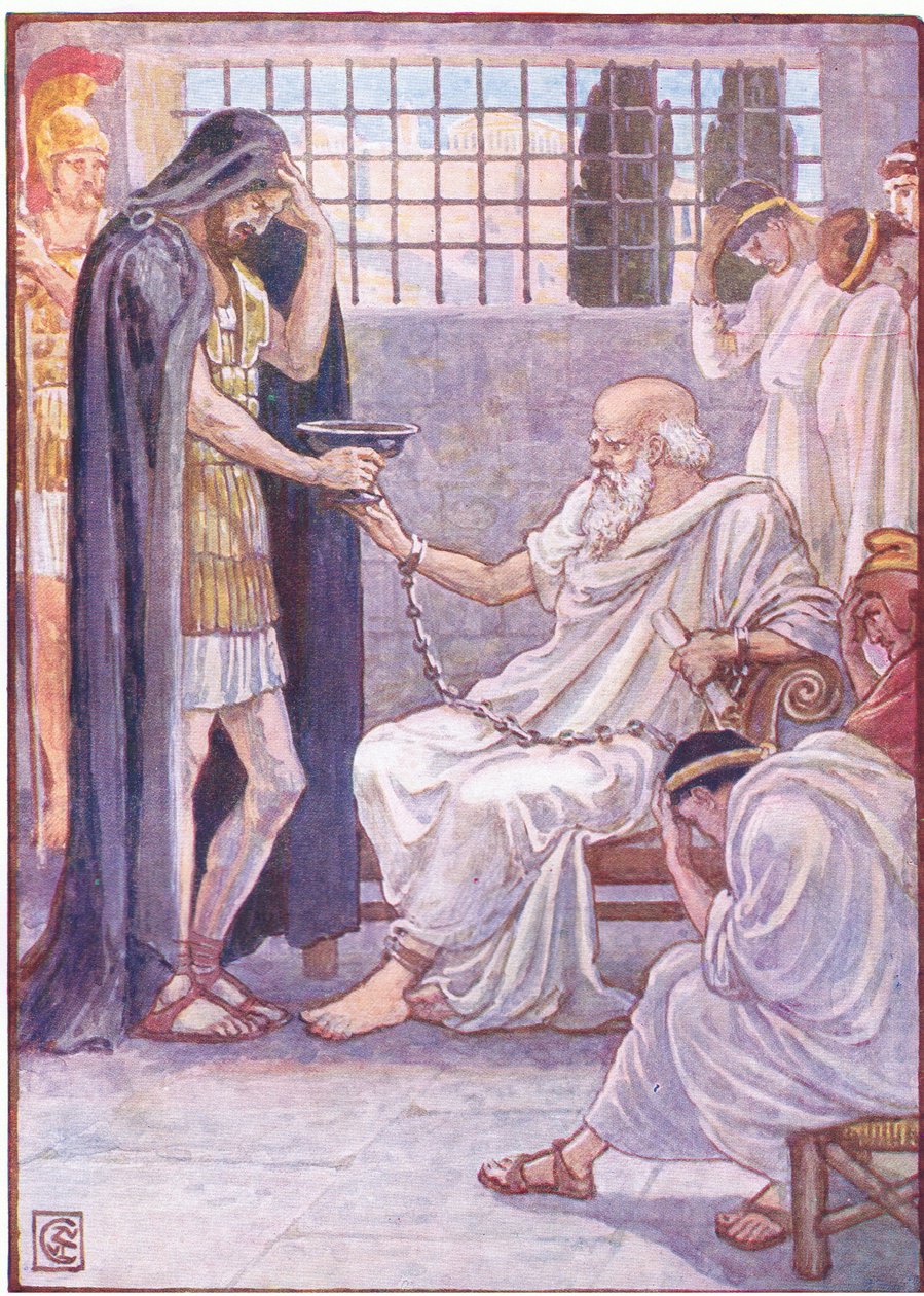Hän joi sisällön ikään kuin se olisi juoma viiniä, esimerkki Kreikan tarinasta, 1930-luku tekijältä Walter Crane