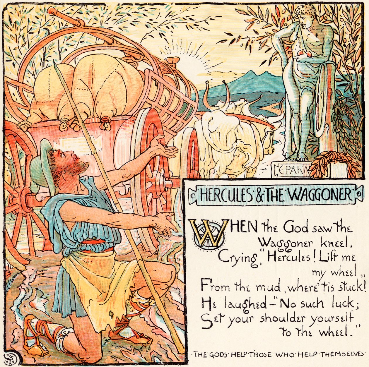 Hercules and the Waggoner, ilustrasyon mula sa 