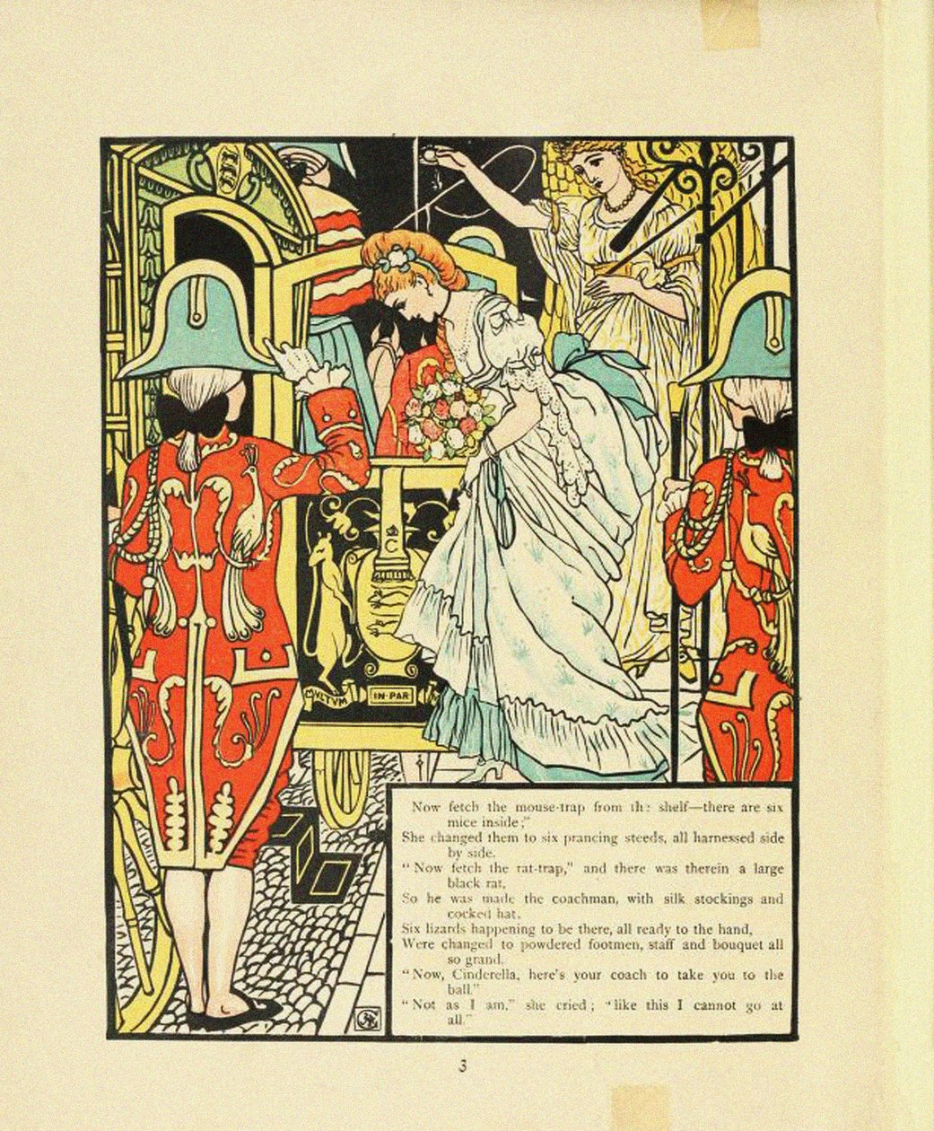 Kuvitus Fairy Tale Cinderellalle tekijältä Walter Crane