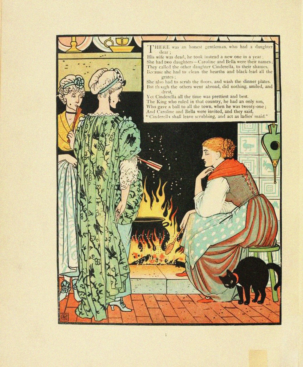 Kuvitus Fairy Tale Cinderellalle tekijältä Walter Crane
