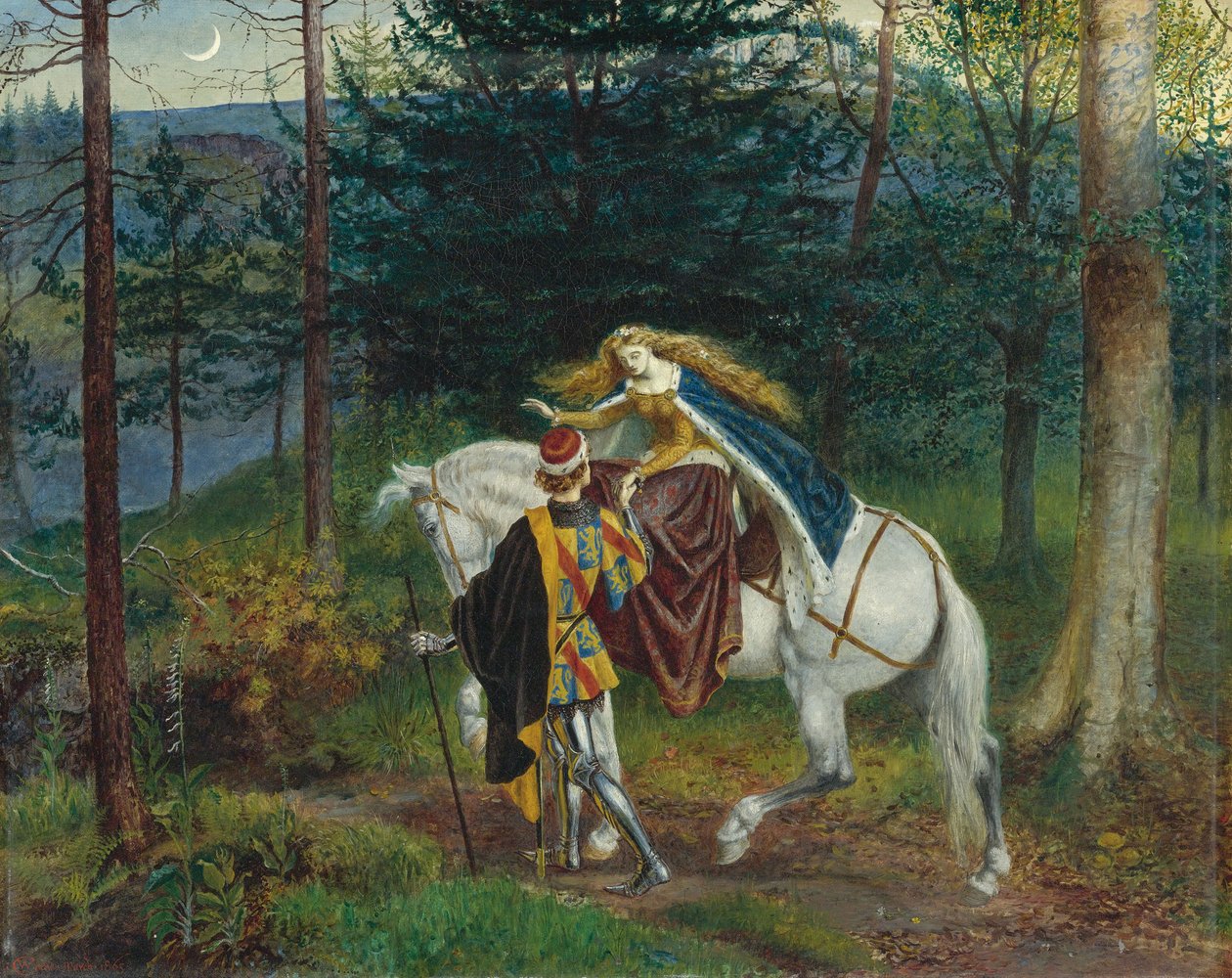 John Keatsin kuvitus La Belle Dame Sans Mercille, 1865 tekijältä Walter Crane