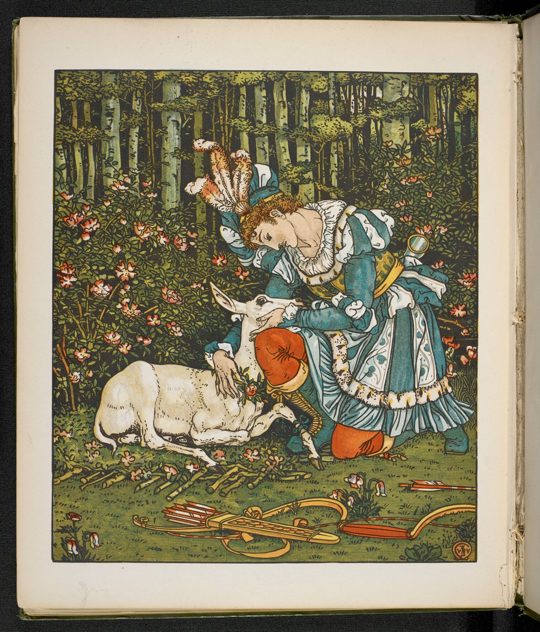 Tarinan kuvitus, Hind puussa. tekijältä Walter Crane