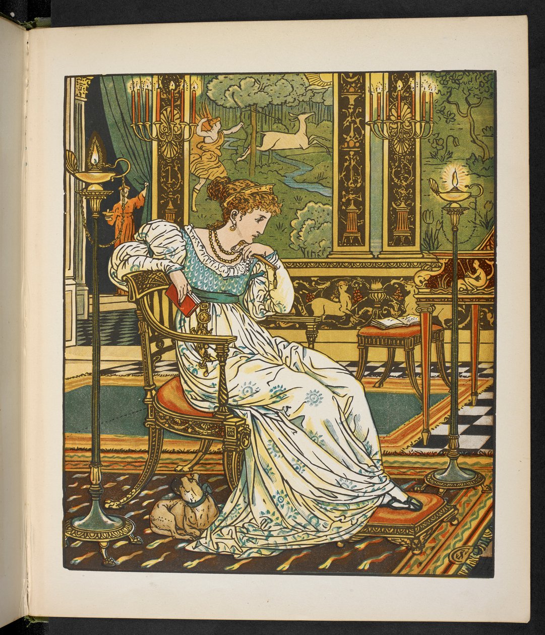 Tarinan kuvitus, Hind puussa. tekijältä Walter Crane