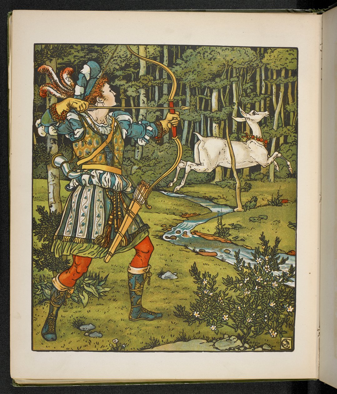 Tarinan kuvitus, Hind puussa. tekijältä Walter Crane