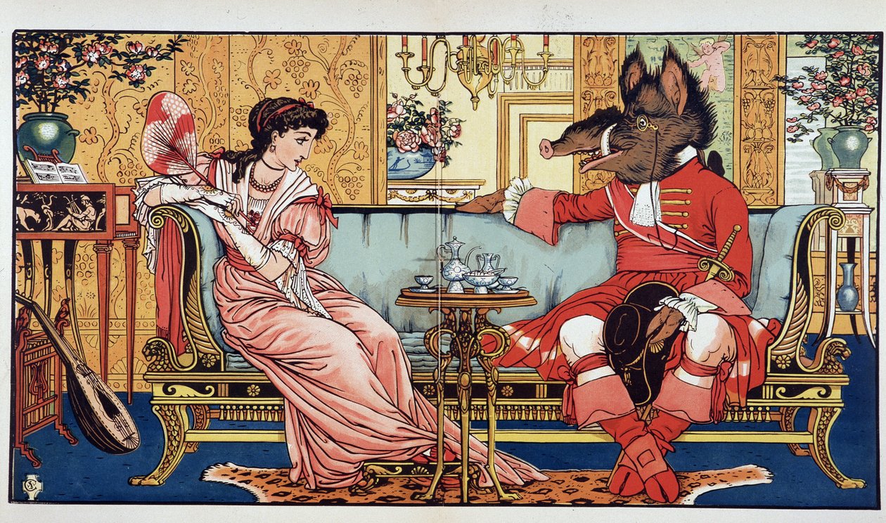 Kaunotar ja Hirviö - ill. Kirjailija: Walter Crane tekijältä Walter Crane