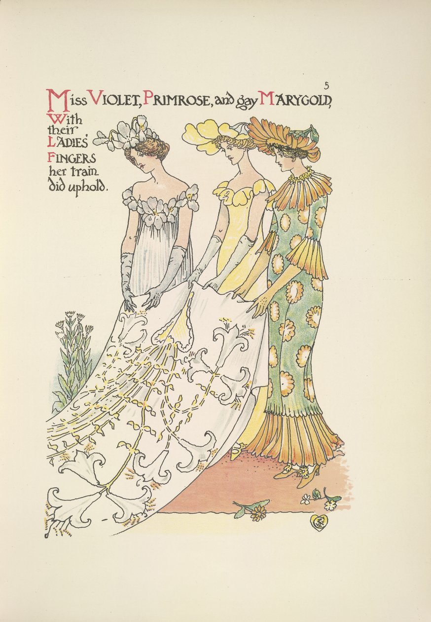 Neiti Violet, Primrose ja homo Marygold. Kolme nuorta naista tekijältä Walter Crane