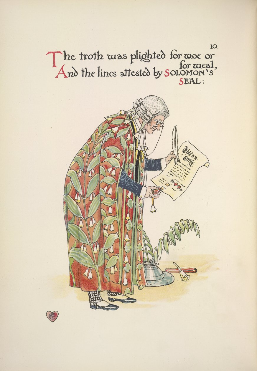 Häätodistuksen sinetöinti tekijältä Walter Crane