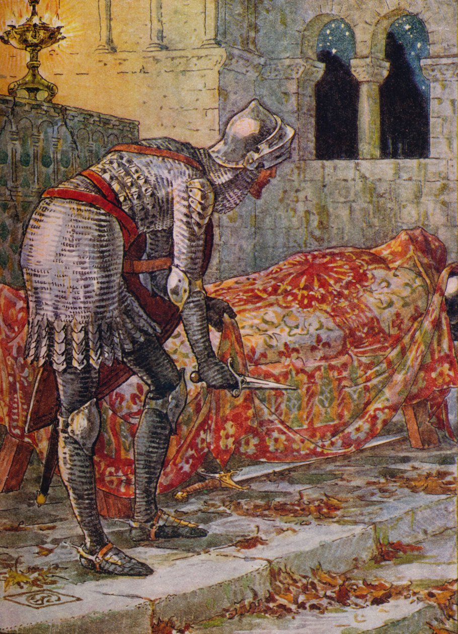 Sir Lancelot vaarallisessa kappelissa, 1911. tekijältä Walter Crane