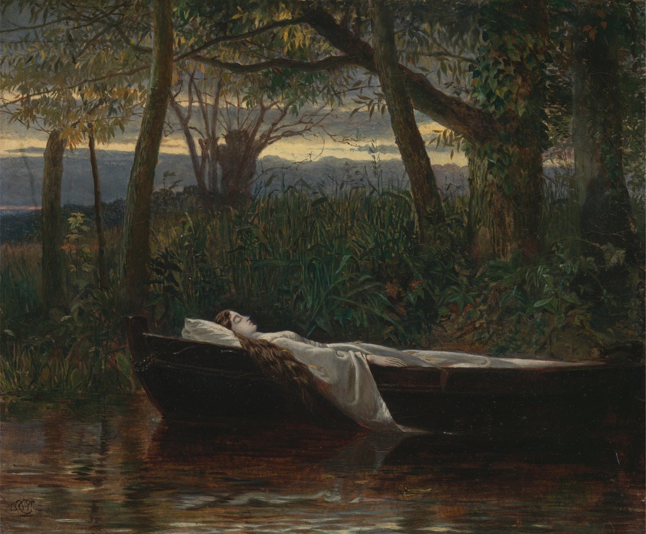 The Lady of Shalott [1862, Royal Academy of Arts, Lontoo, näyttelyluettelo] tekijältä Walter Crane