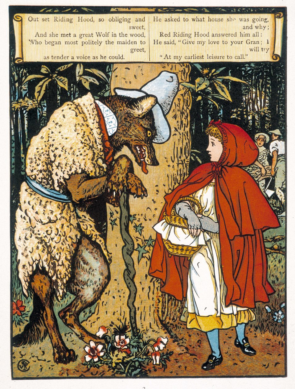 Punahilkka (kohtaaminen suden kanssa) - kirjoittanut John Lane, Walter Crane
