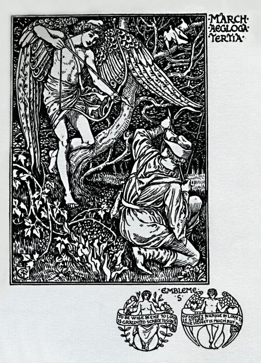 Shepheardsin kalenteri - maaliskuu 1898, 1923 tekijältä Walter Crane