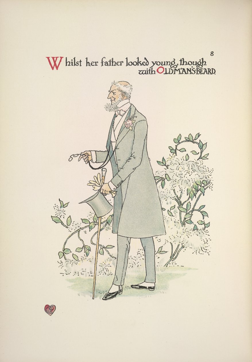Morsiamen isä aamupuvussa tekijältä Walter Crane