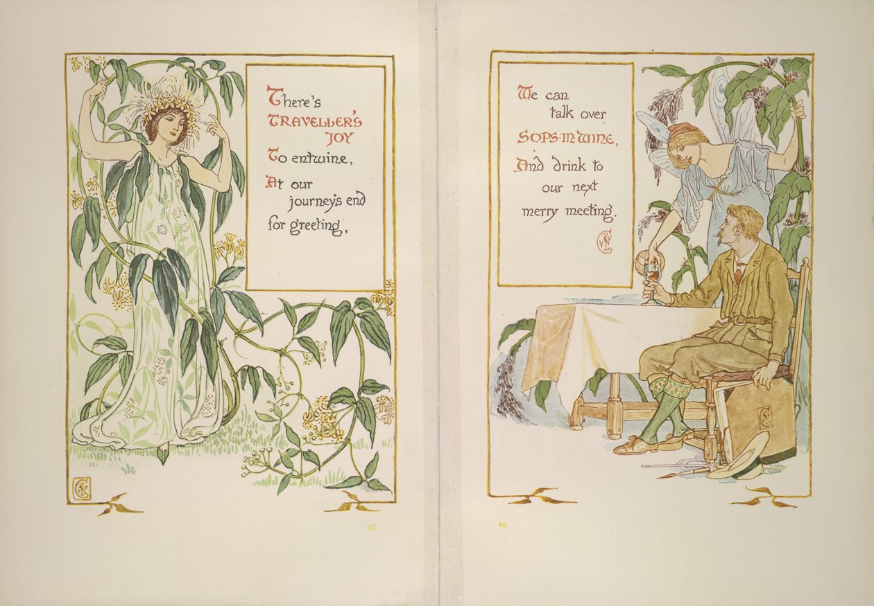 Matkailijan ilo ja sops viinissä tekijältä Walter Crane