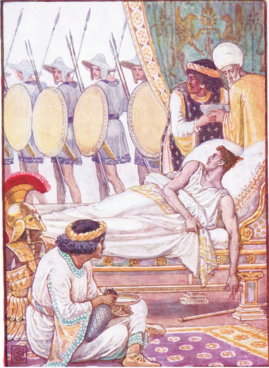 Hän katseli niitä ponnistelemalla heidän kulkiessaan, esimerkki 1930-luvun Kreikan tarinasta tekijältä Walter Crane