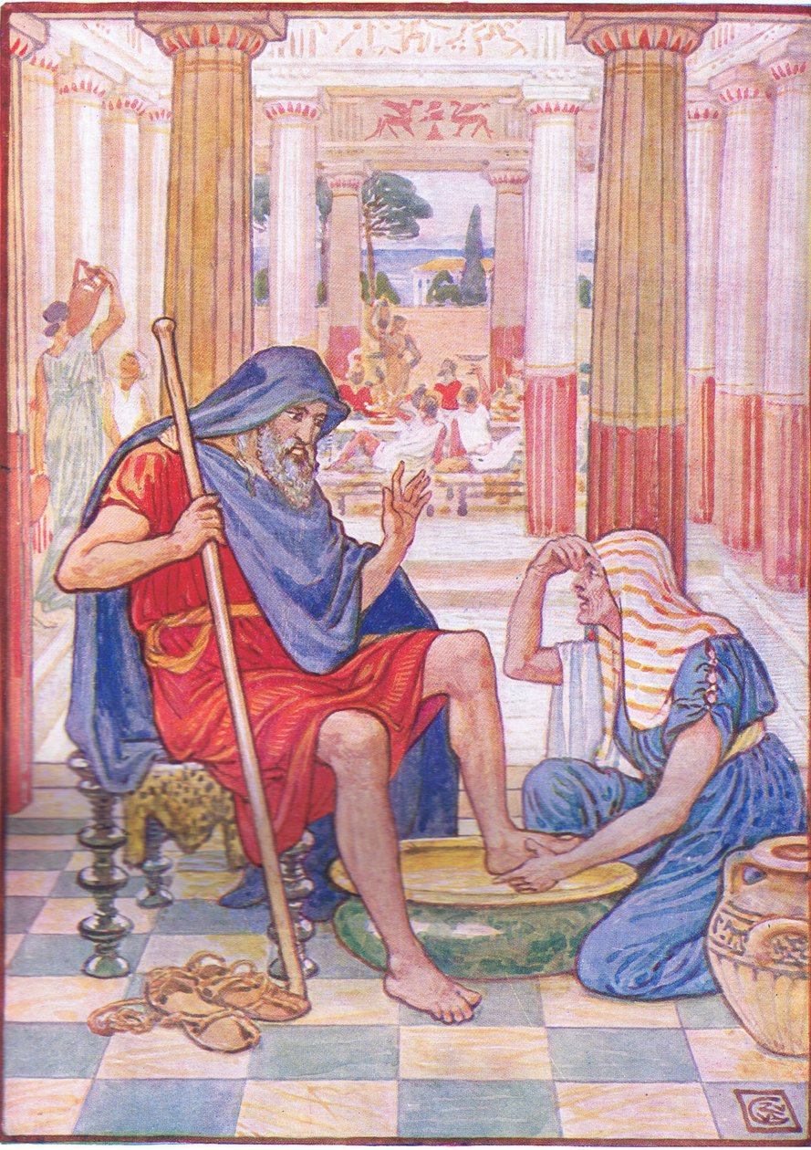 Joo, totisesti, sinä olet Odysseus, kuva Kreikan tarinasta, 1930-luku tekijältä Walter Crane