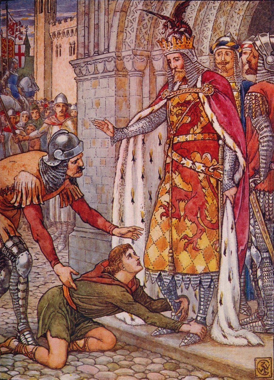 Nuori Owen vetoaa kuninkaaseen, 1911. tekijältä Walter Crane