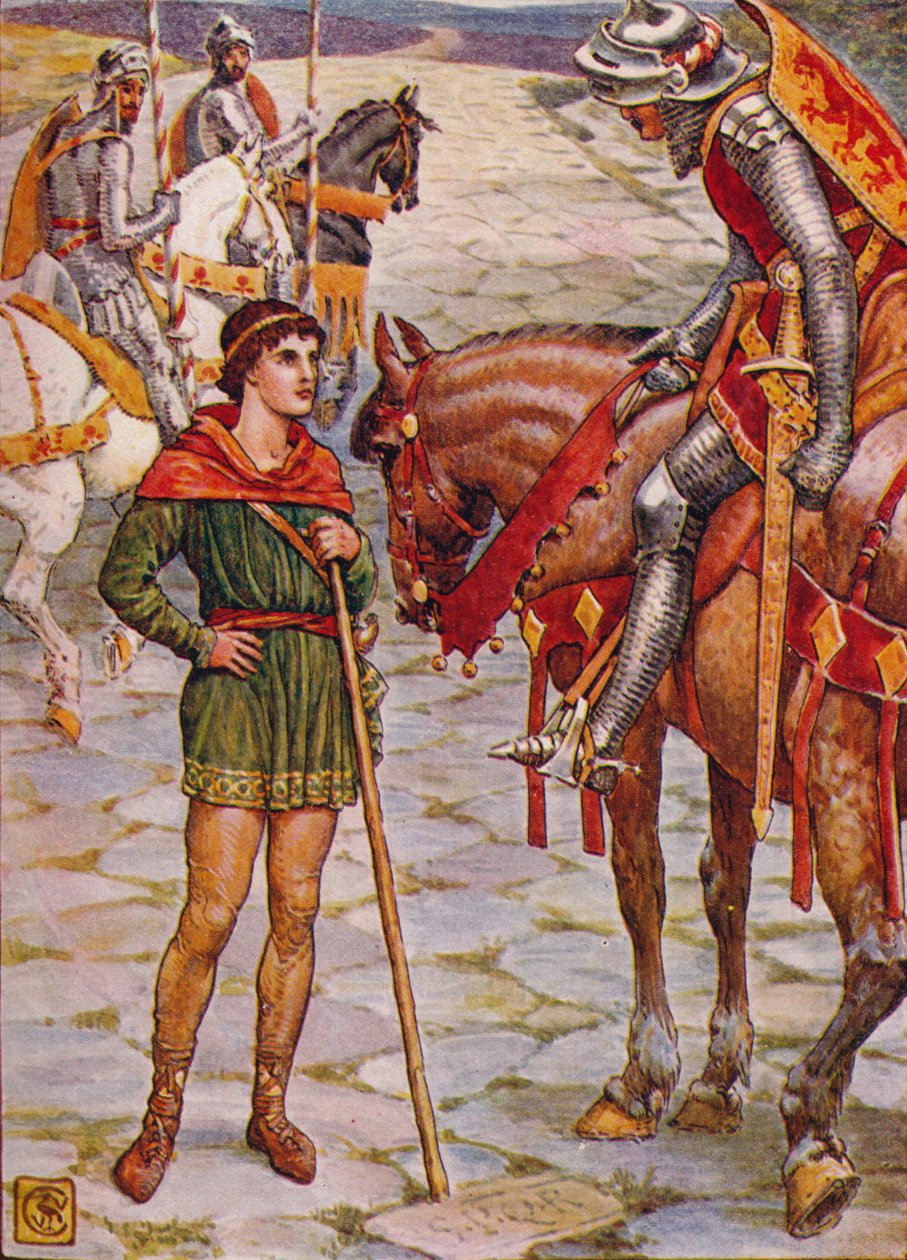 Young Percival Questions Sir Owen, 1911. tekijältä Walter Crane