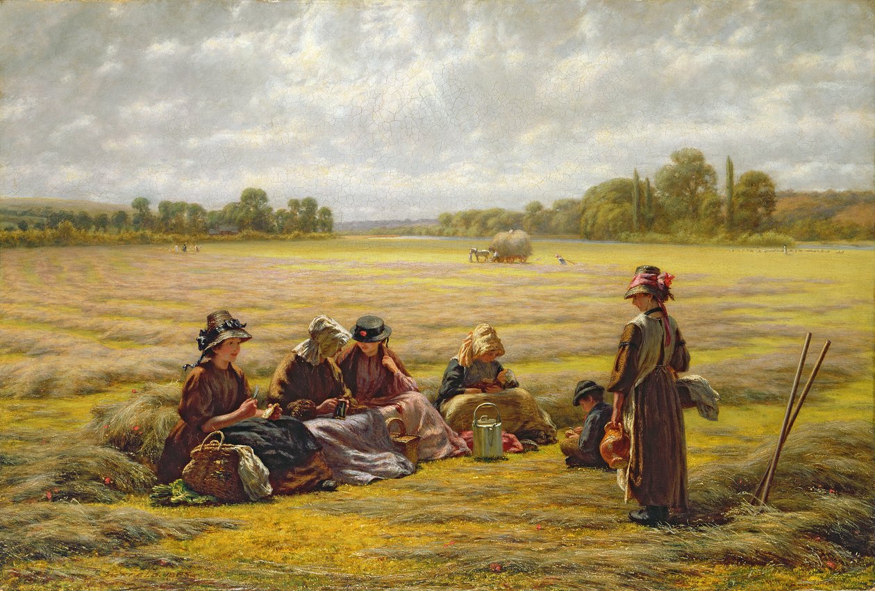 Harvesterit lepäävät auringossa, Berkshire, 1865 tekijältä Walter Field