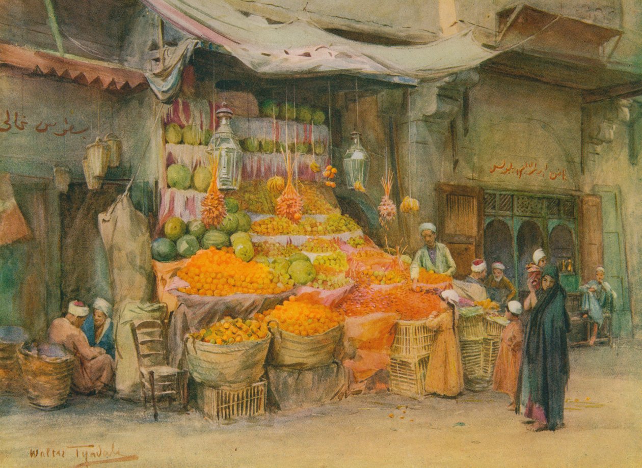 Hedelmäkioski Bulakissa, c1905, 1912 tekijältä Walter Frederick Roofe Tyndale