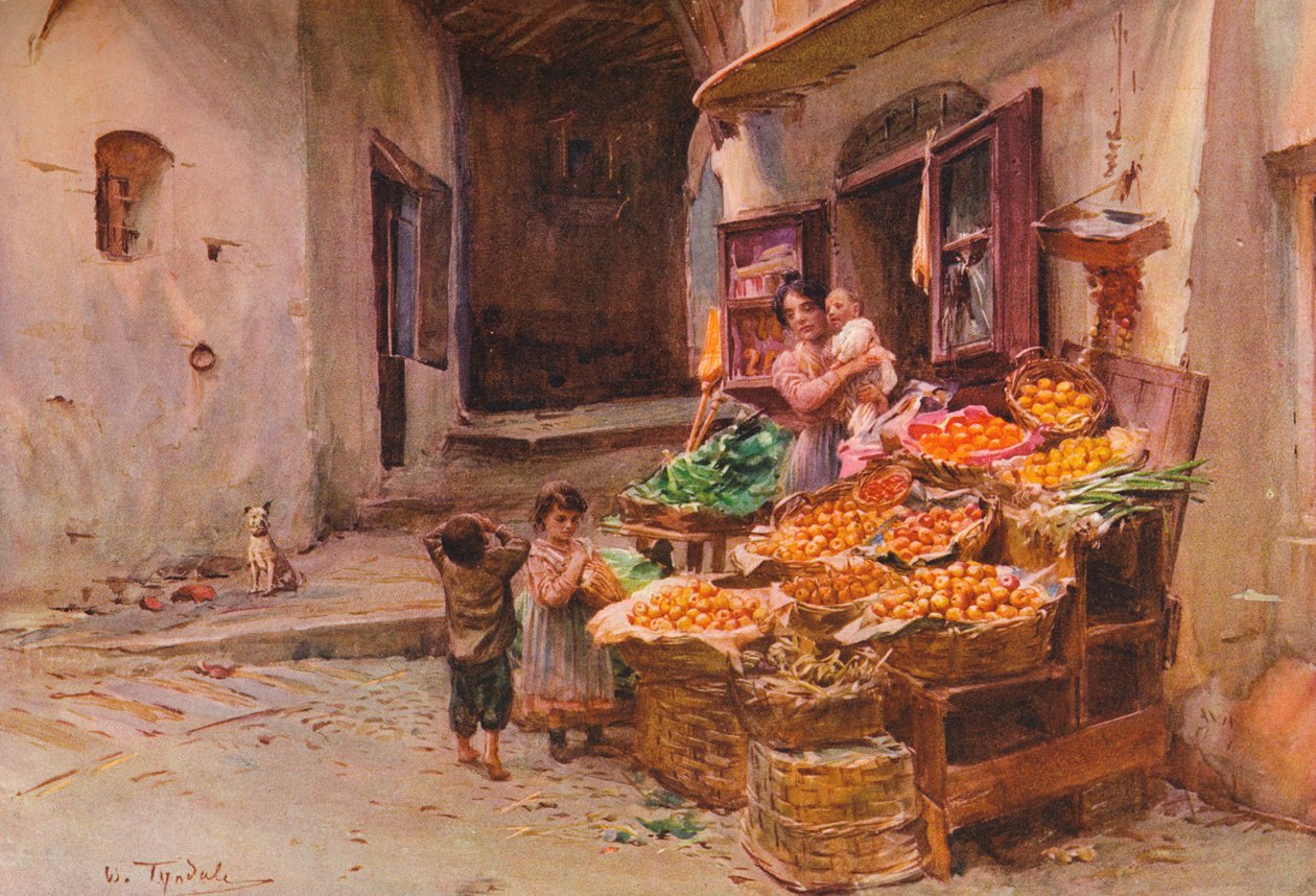 Hedelmäkioski San Remossa, n. 1900 1913 tekijältä Walter Frederick Roofe Tyndale
