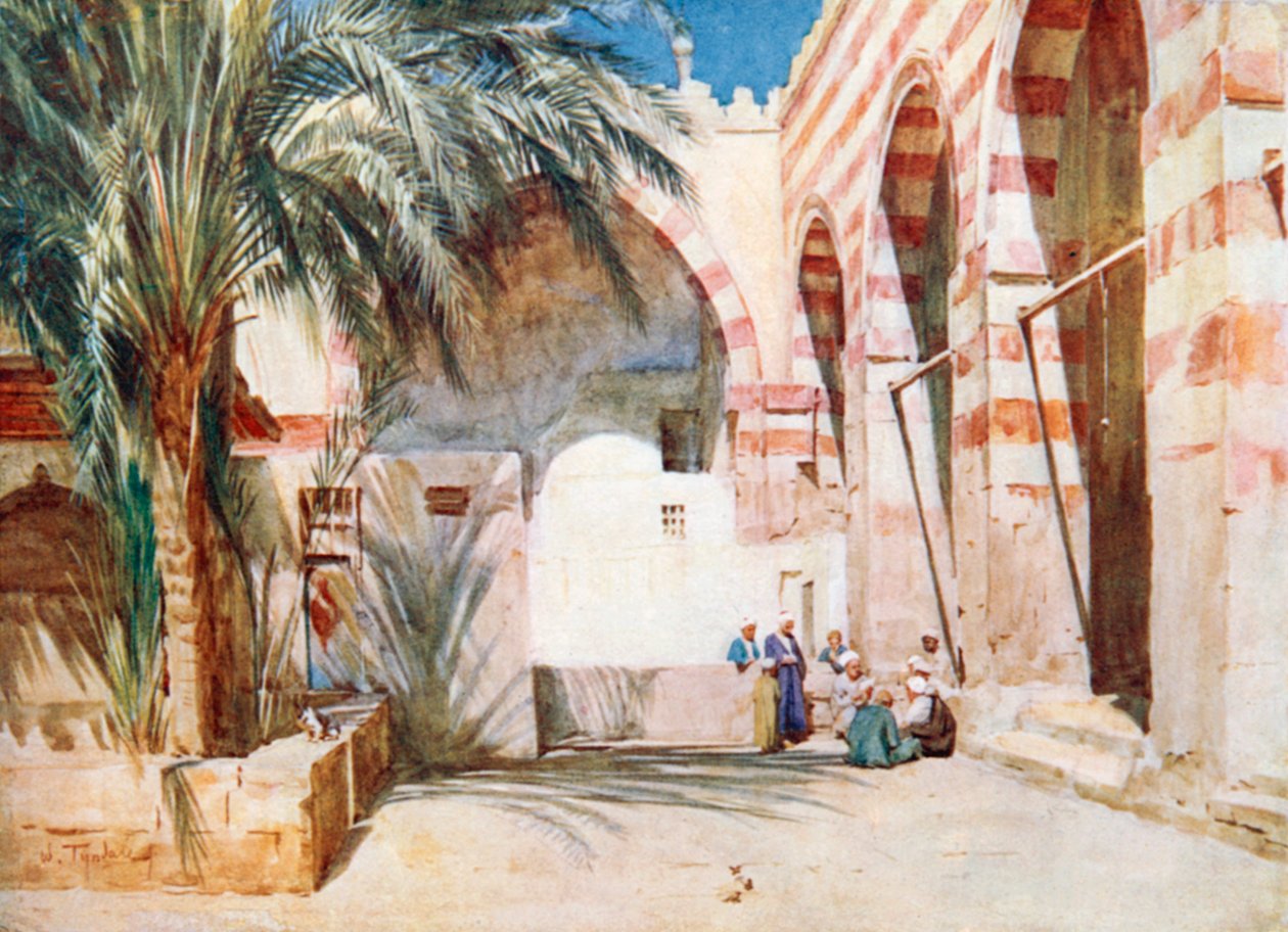 Ibrahim Aga -moskeijan tuomioistuin, Kairo (värilitro). tekijältä Walter Frederick Roofe Tyndale