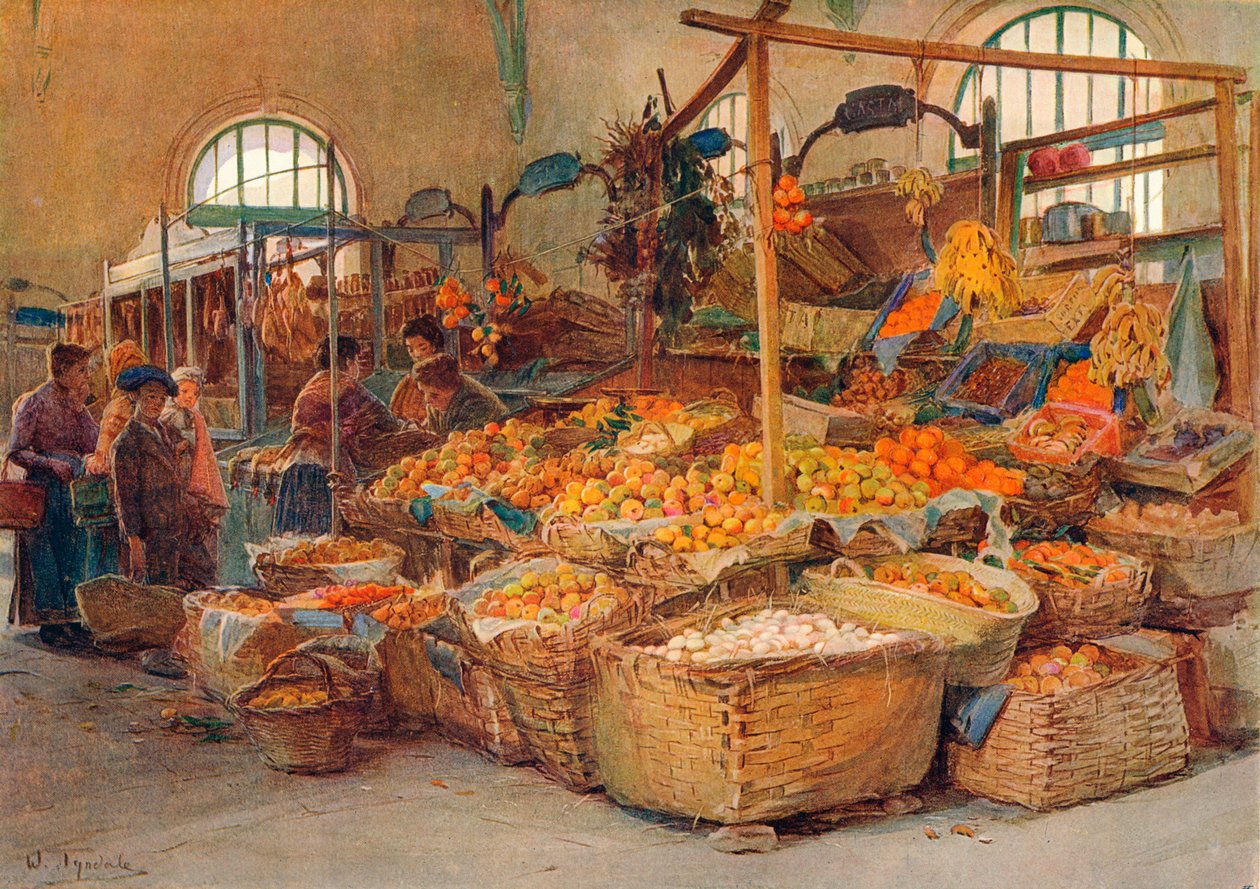 Fruit Stall, Mentone Market, c1875-1906, 1906 tekijältä Walter Frederick Roofe Tyndale