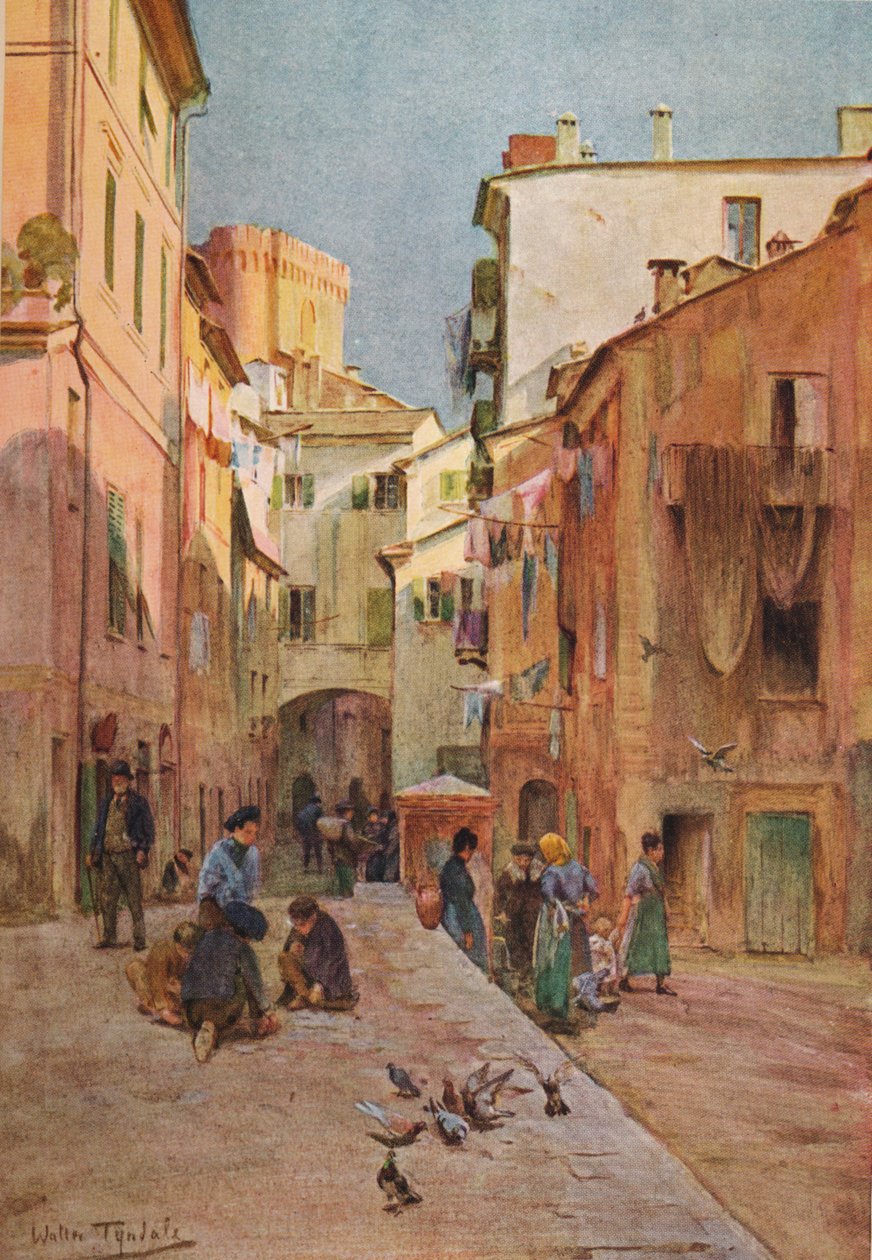 Piazza, Sestri Levante, 1910, 1912 tekijältä Walter Frederick Roofe Tyndale