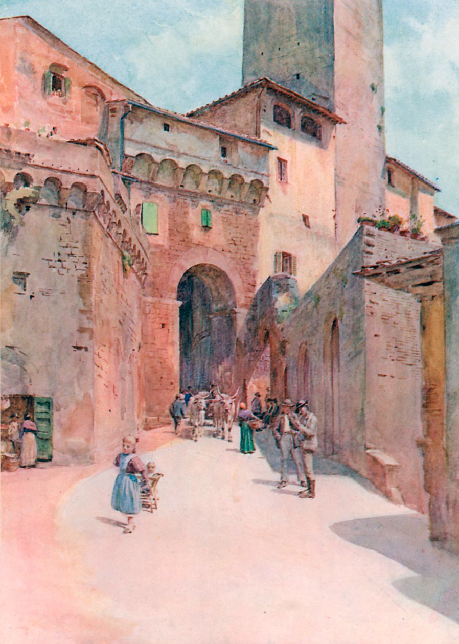 Portone Dei Becci, San Gimignano (värilitra) tekijältä Walter Frederick Roofe Tyndale