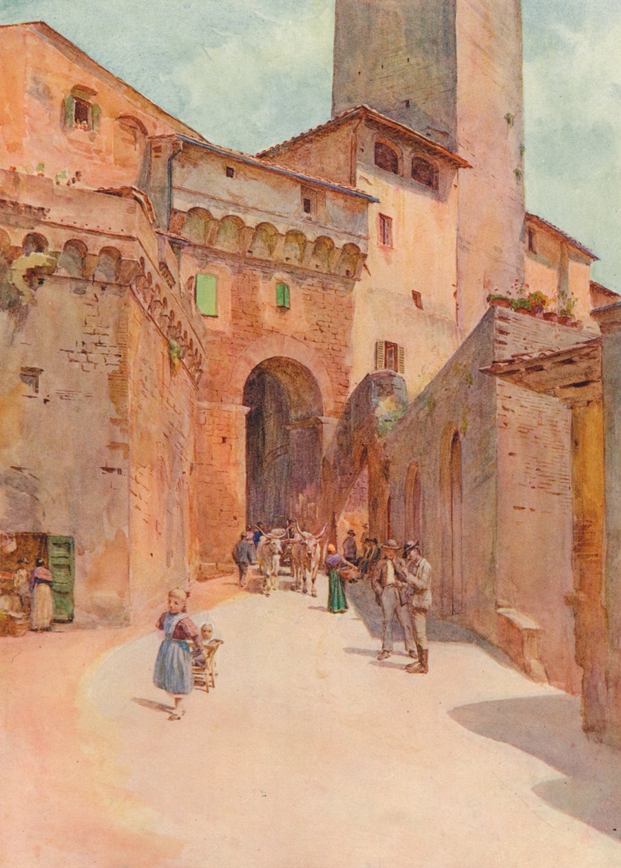 Portone Dei Becci, San Gimignano, 1900 1913 tekijältä Walter Frederick Roofe Tyndale