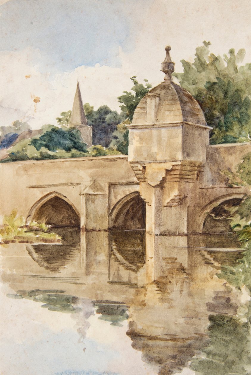 Kaupungin silta, Bradford-on-Avon (akvarelli) tekijältä Walter Frederick Roofe Tyndale
