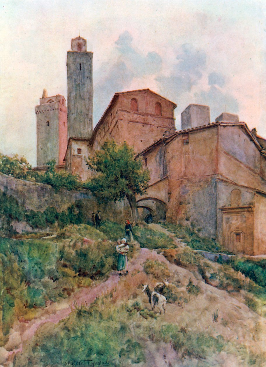 Via Capassi, San Gimignano (värilitro) tekijältä Walter Frederick Roofe Tyndale