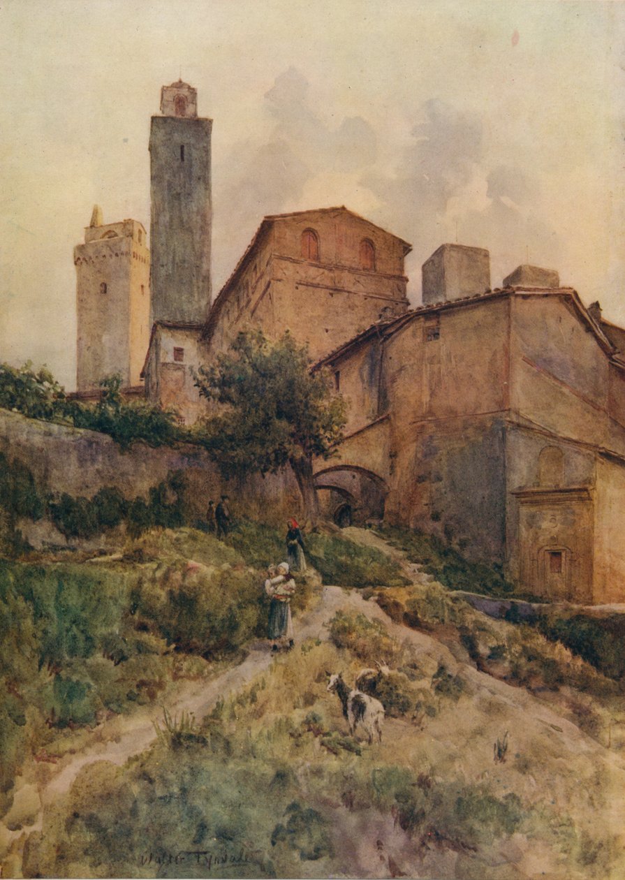 Via Capassi, San Gimignano, c1900 1913 tekijältä Walter Frederick Roofe Tyndale