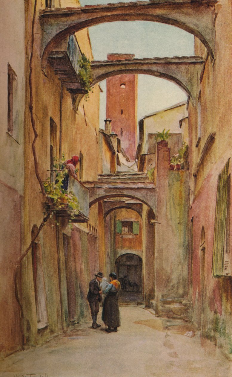 Via dello Speddale, Noli, c1910, 1912 tekijältä Walter Frederick Roofe Tyndale