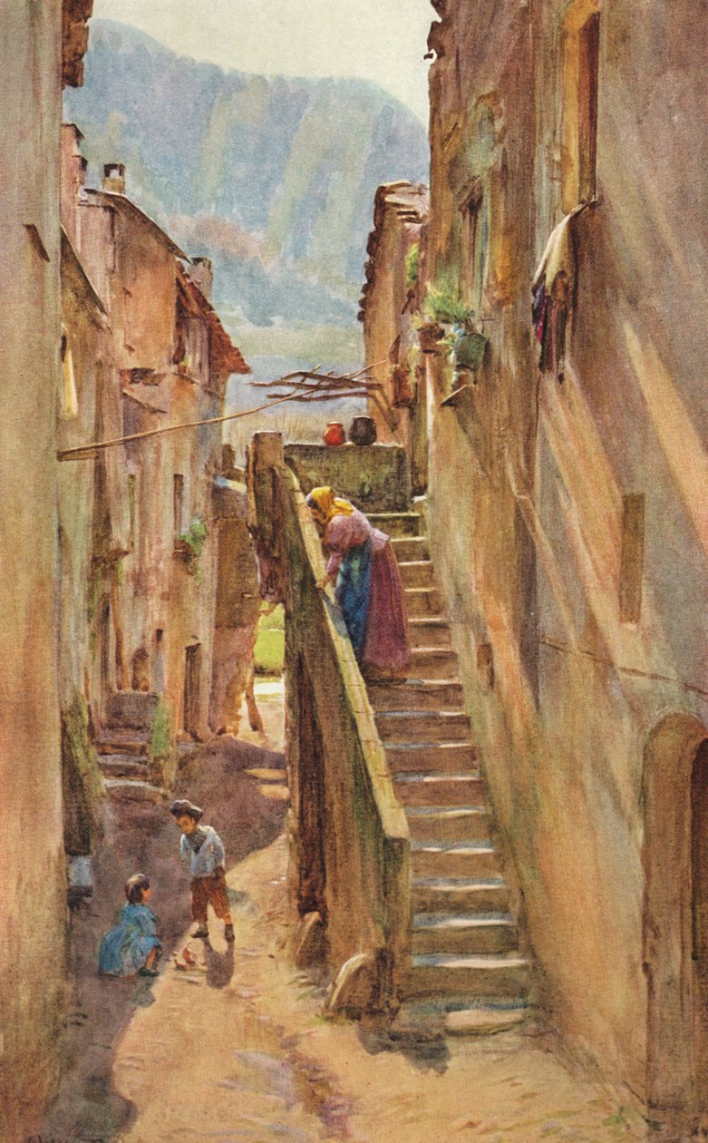 Vicolo del Ponte, Villa Nuova di Albenga, 1910, 1912 tekijältä Walter Frederick Roofe Tyndale