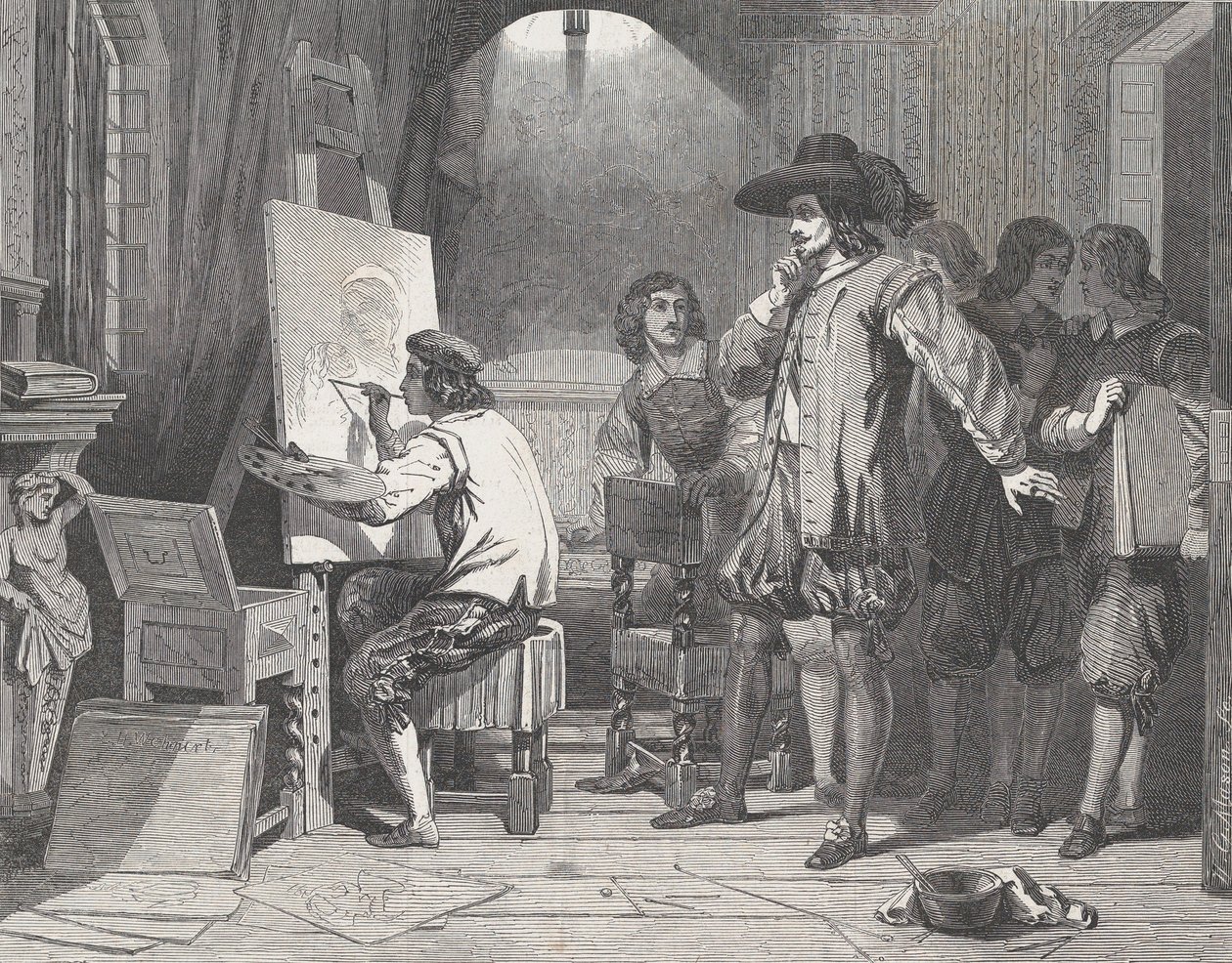 Sebastian Gomezin löysi hänen mestarinsa Murillo, At Work, Illustrated L..., 29. huhtikuuta 1848. tekijältä Walter George Mason