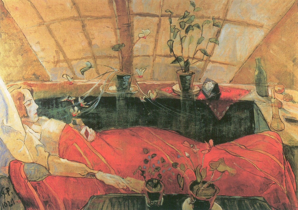 B.79 Walter Gramatté. Die Genesende. The Convalescent (Sonia Gramatté). 1921 tekijältä Walter Gramatte