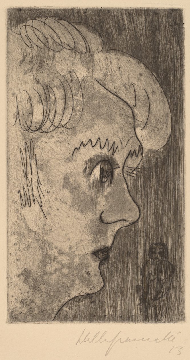 Profiilin pää, 1923. tekijältä Walter Gramatte