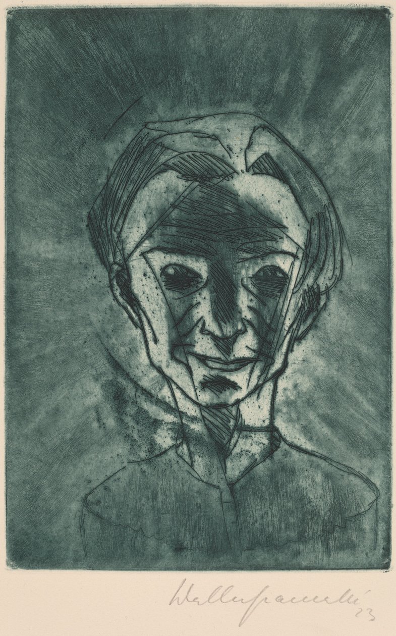 Hymyilevä pää, omakuva Hymyilevä pää, omakuva, 1923. tekijältä Walter Gramatte
