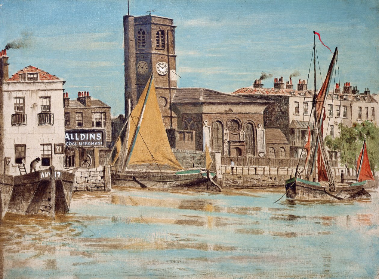 Chelsea Parish Church (öljy kankaalle) tekijältä Walter Greaves