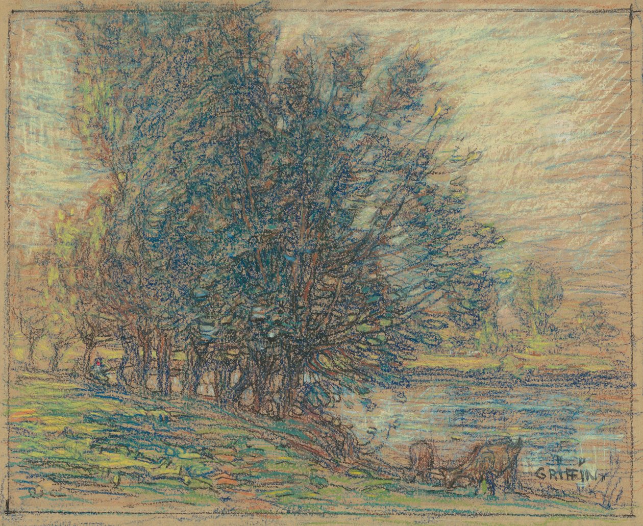 Willows, Longpre, Ranska, n. 1911-1918 (pastelli kudottupaperille) tekijältä Walter Griffin