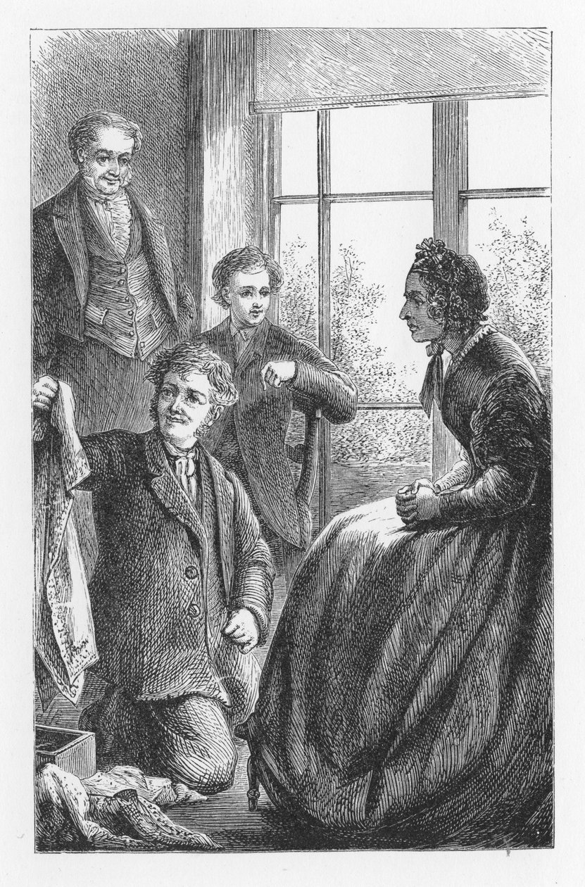 Escena de The Mill on the Floss de George Eliot, c1880 finlandès tekijältä Walter James Allen