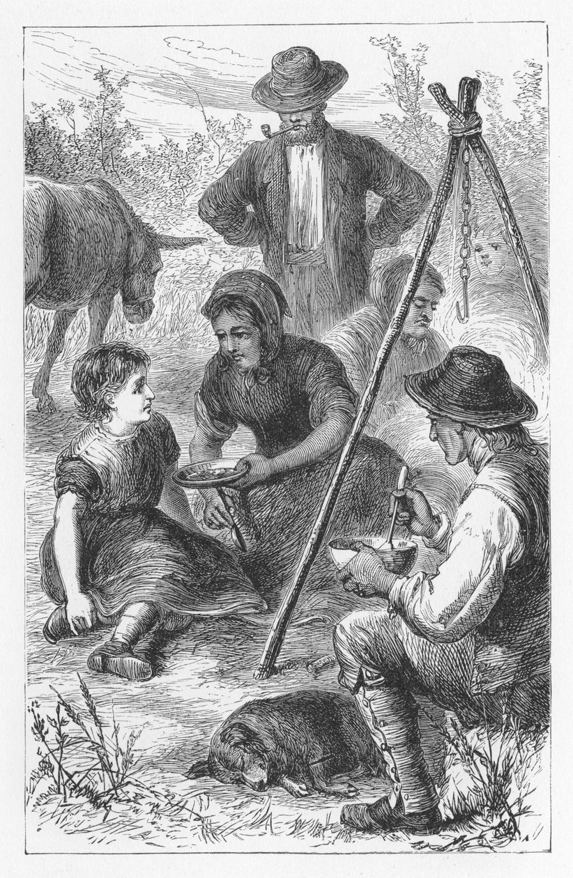 Kohtaus George Eliotin teoksesta The Mill on the Floss, v. 1880 tekijältä Walter James Allen