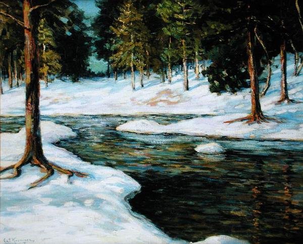 Talvimaisema (öljy kankaalle) tekijältä Walter Koeniger