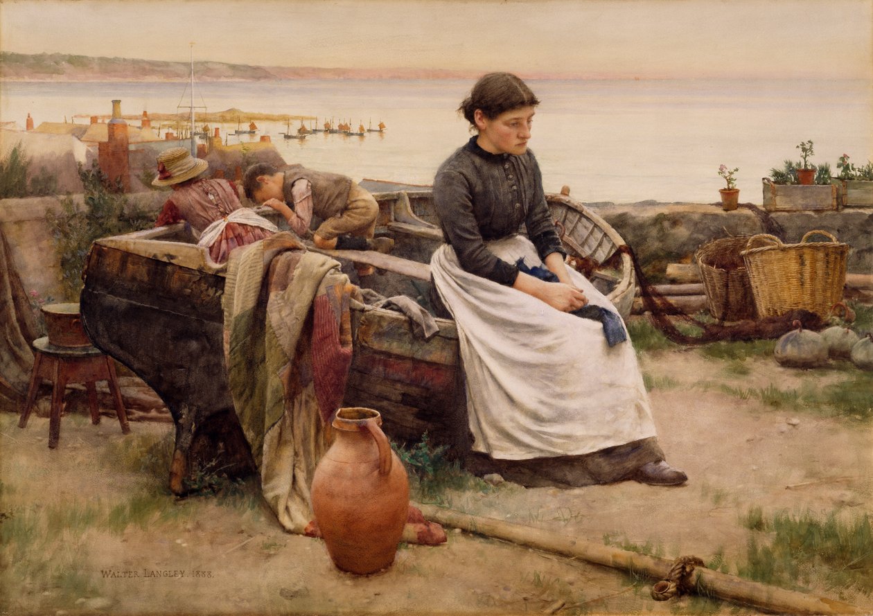 "Mutta voi kadonneen käden kosketusta", 1888 tekijältä Walter Langley