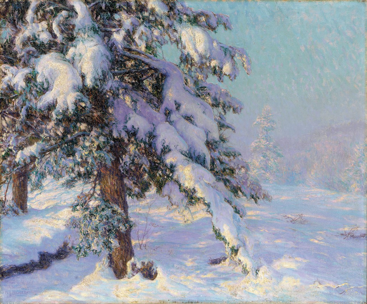 Snow-Laden (öljy kankaalle) tekijältä Walter Launt Palmer