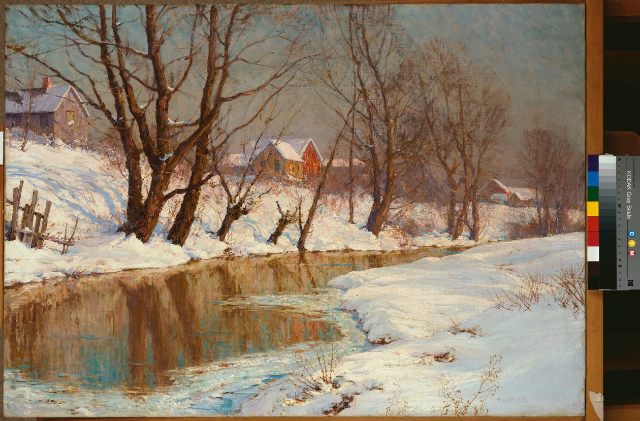 Talviaamu (öljy kankaalle) tekijältä Walter Launt Palmer
