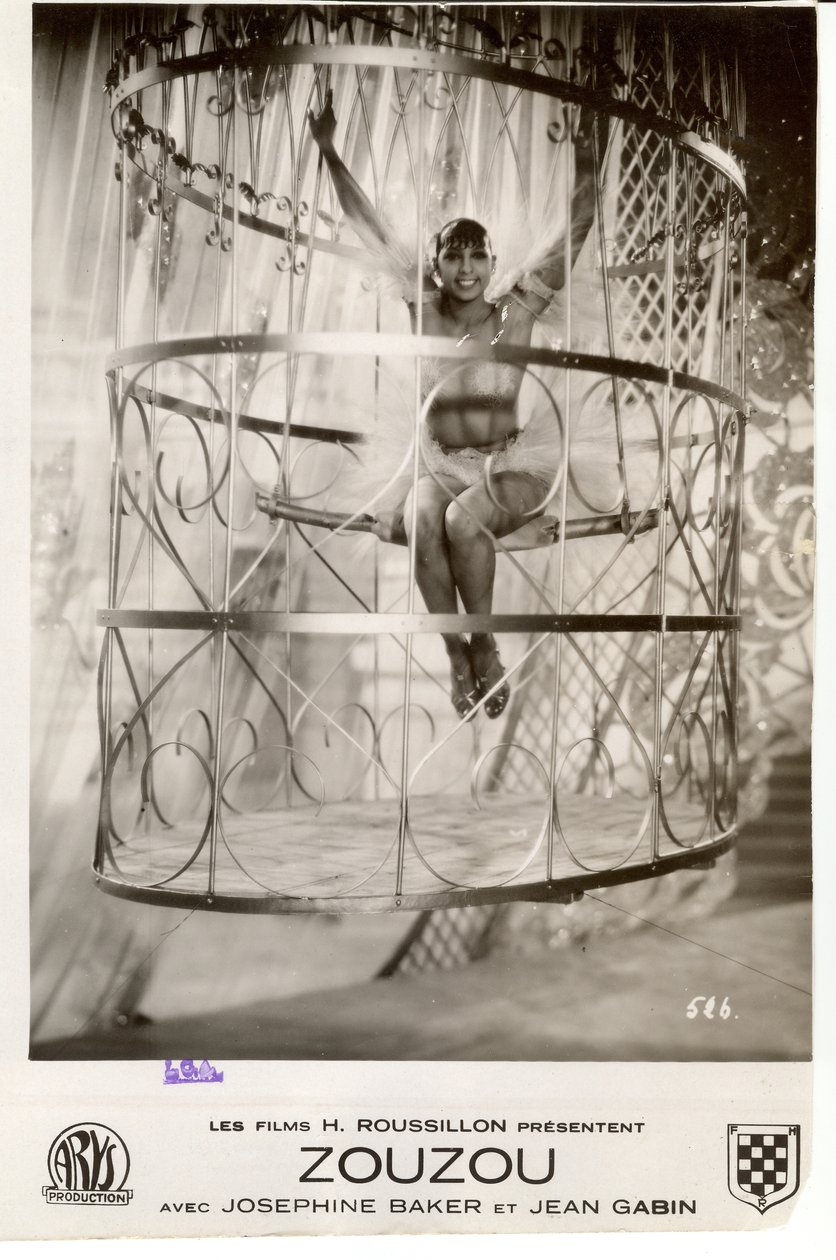 Elokuvajuliste, jossa Josephine Baker esiintyy elokuvassa Zouzou. tekijältä Walter Limot