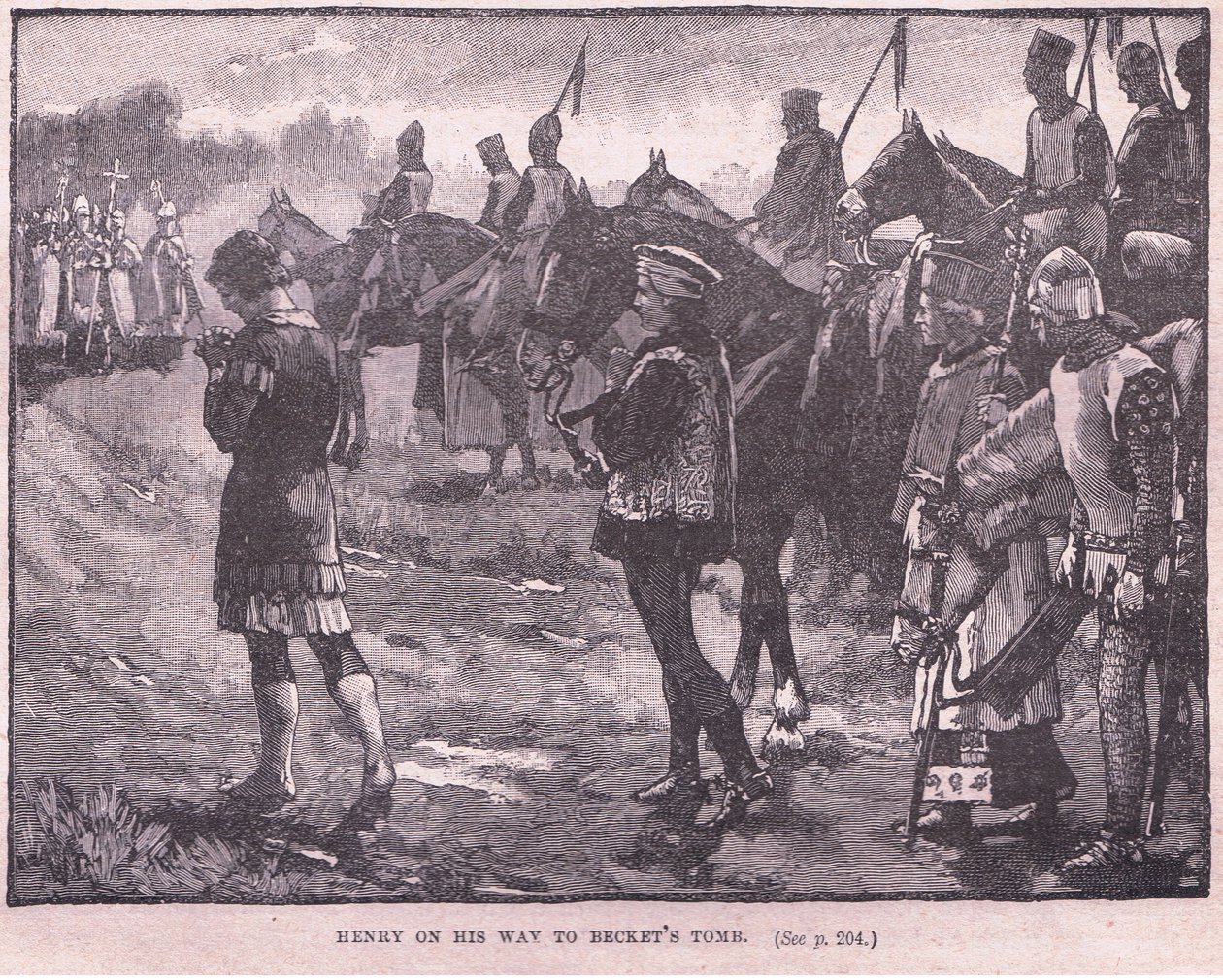 Henry matkalla Becketin haudalle 1174 jKr tekijältä Walter Paget