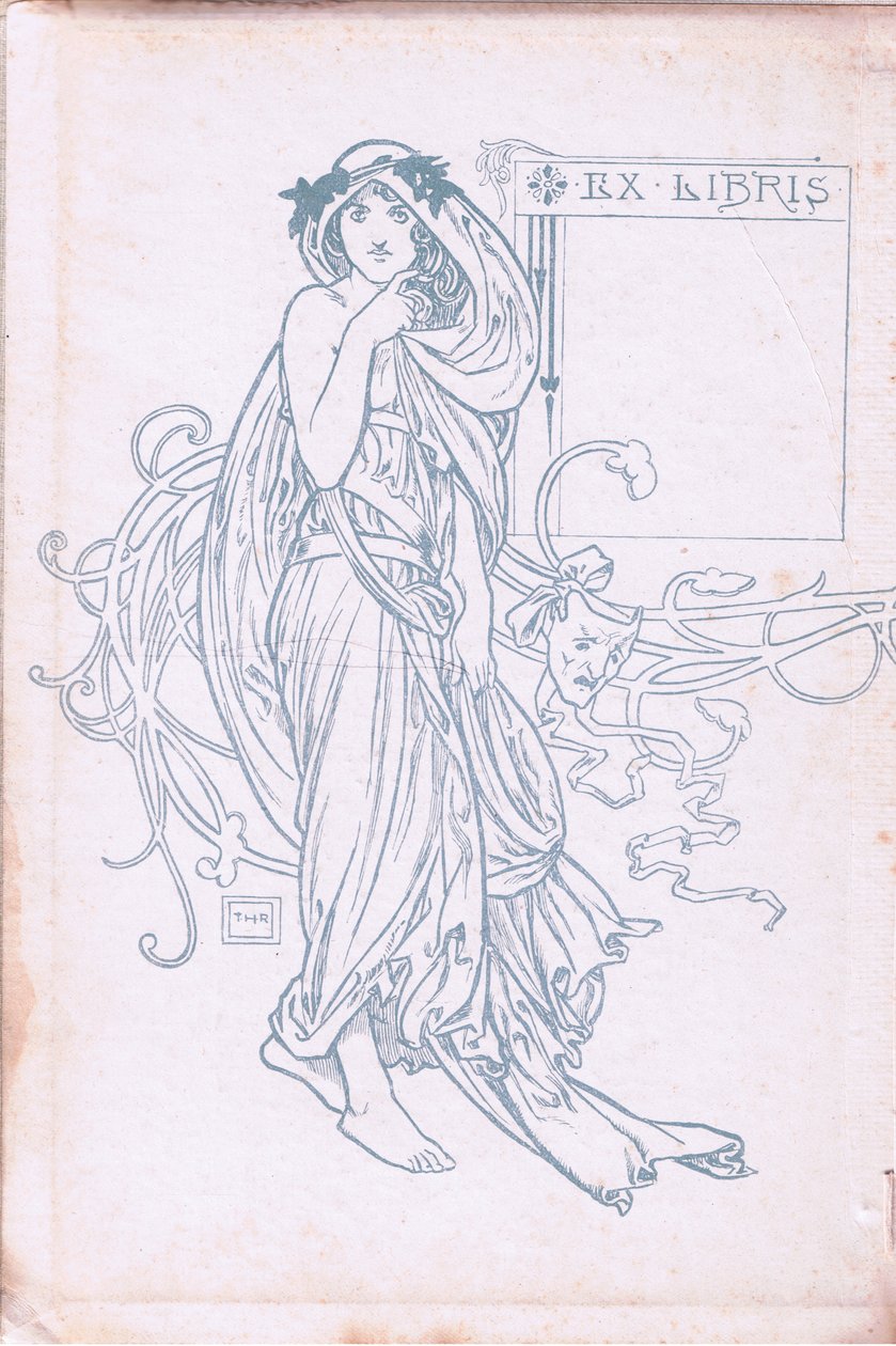 Sisäkannen suunnittelu (vihreä ja valkoinen), 1900-luku tekijältä Walter Paget